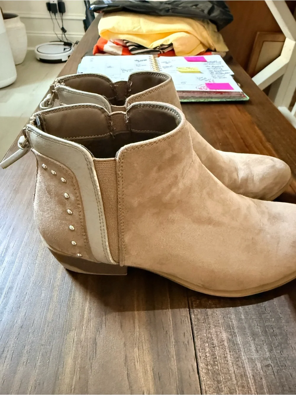 Candie's Beige Suede Ankle Booties